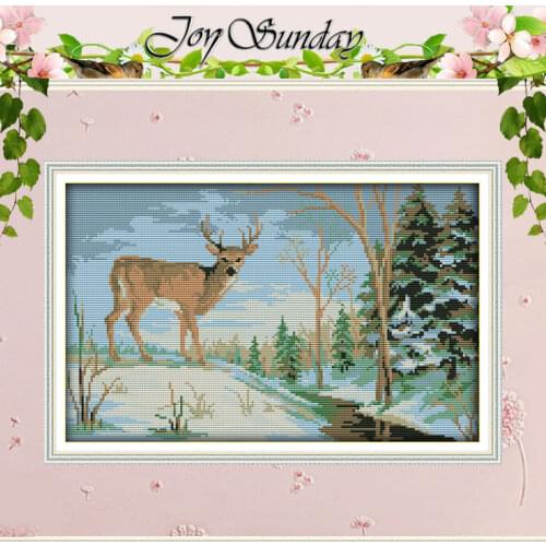 The Deer in the Forest Patterns Counted Cross Stitch DIY 11 14CT Cross Stitch Set Chinese Cross-stitch Kit Embroidery Needlework