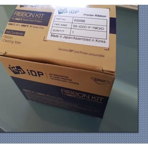 Original 659366 IDP YMCKO Color Ribbon For Smart-31 Smart-51 Card Printer 250 Prints 1 Roll