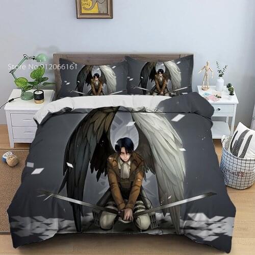 Anime Attack On Titan Bedspread 3D Print Comforter Bedding Set Bed Home Gift Bed Linen Kid Adult Duvet Cover Set Queen King Size