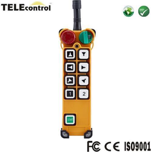 Telecontrol Telecrane compatible 8 channel two- steps pushbuttons radio remote control F24-8D emittters transmitter controller