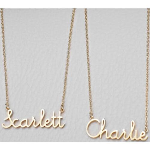 Romantic Gift 316L Stainless Steel Custom Personalized Name Choker Rose Gold Color Handwriting Signature Customized Necklace