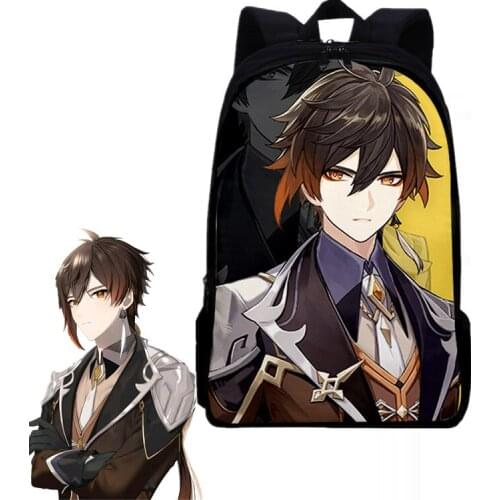Genshin Impact Backpack Travel Laptop Backpack Teenager Boys Girls Cartoon Oxford Waterproof Schoolbag Back Cosplay Costume Prop