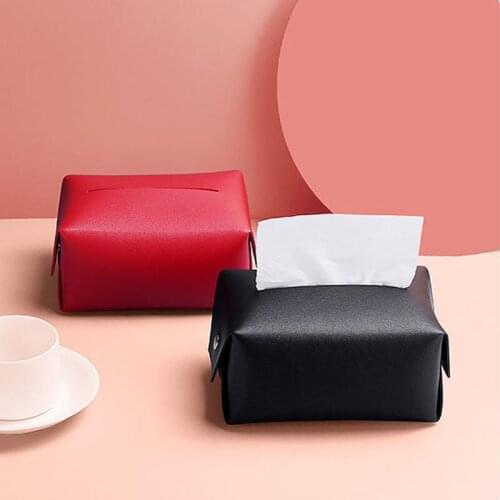 Tissue Case PU Leather Paper Holder Wipe Box Hand Modernized Toilet Paper Storage Box Decor Napkin For Bathroom Bedroom Cocina