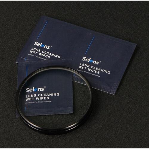 Selens 20 Sheets/Pack Wet Wipes Pre-moistened Tissue for Camera Lens Filter Glasses LCD Monitor Tablet Cleaning Professional