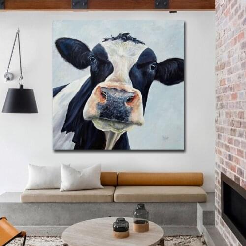 Modern Cute Cow Canvas Paintings Posters and Prints Wall Art Picture for Living Room Home Decoration