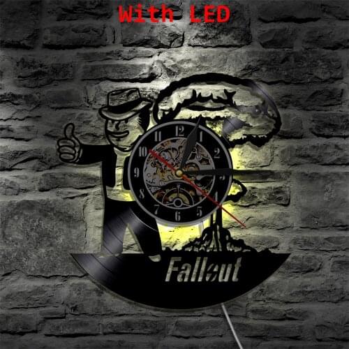 Fallout Led Vinyl Clock Wall Lighting Color Change Cool Living Room Interior Decor LP Handmade Art Lamp Remote Control