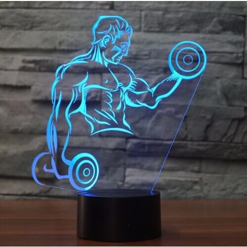 Creative Muscle Man 3D LED Night Lights 7 Colors Touch USB Desk Table Lamp Fixture for Children Gifts Home Decorations