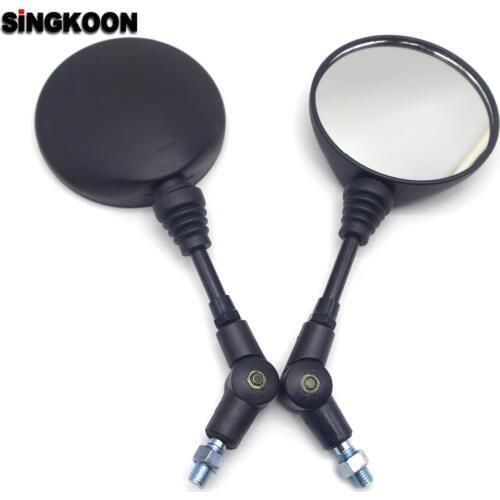 Universal 10mm Motorcycle Rearview Mirrors Black Scooter Moto Side Mirrors FOR vespa piaggio chopper motorcycle royal enfield