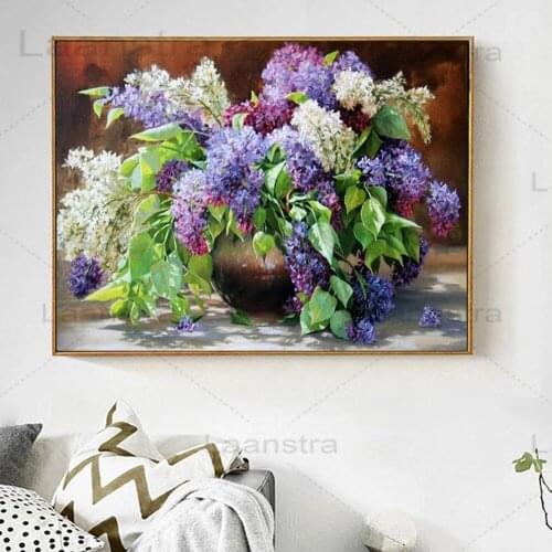 Vase Hyacinth 5D Diy Full Diamond Painting Handmade Gift Mosaic Sticker Diamond Embroidered Wall Art Picture Home Decoration