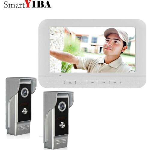 SmartYIBA 7" Color Monitor Door Bell Interphone Video Intercom Infared LEDs IR Camera Home Office Door Phone hands- Free monitor