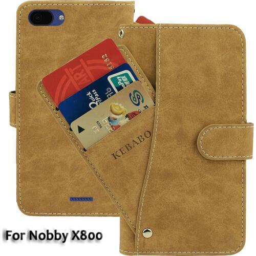 Vintage Leather Wallet Nobby NBP X8 55 Nobby X800 Case 5.46" Flip Luxury Card Slots Cover Magnet Stand Phone Protective Bags