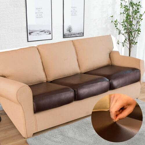 1/2/3/4 Seater PU Leather Sofa Seat Cushion Cover Waterproof Removable Washable Slipcover Pet Furniture Protector Couch Covers