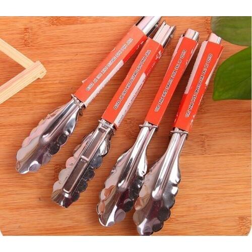 1PC Stunning Stainless BBQ Food Tongs Kitchen Buffet Cook Bread Clip Pastry Clamp KC 1428