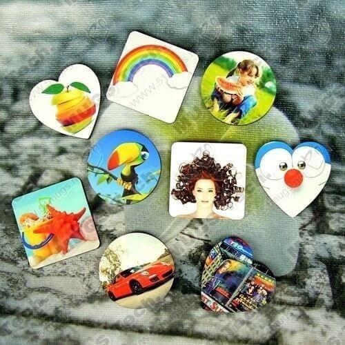 10pcs/lot sublimation blank DIY Fridge Magnets Wooden MDF Personal Refrigerator Sticker Creative Magnets Birthday Gift