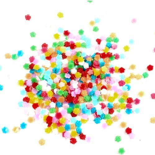 1000Pcs 5-6mm Mixed Resin Rose Cabochon Flatback Decoration Crafts Embellishments For Scrapbooking Diy Accessories