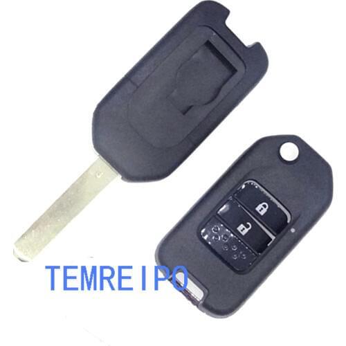 2 Buttons Folding Flip Remote Key Shell for Honda Civic City Fit XRV Vezel Key Case Shell Car-styling