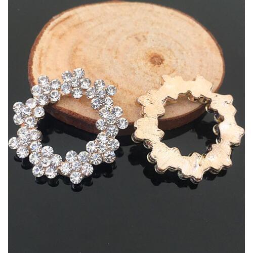 2016New 50Pcs 27mm Rhinestone Round Plum Flower Garland Buttons for DIY hair accessoriess or phone case decoration HZ94