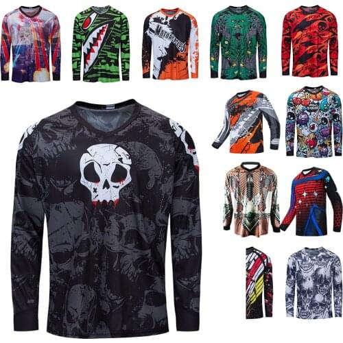 2021 Moto bicicleta Jersey de Ciclismo de manga larga Enduro Mtb camisa cuesta abajo Camiseta Motocross ropa para bicicle