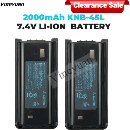 2X 2000mAh Li-Ion KNB-45L Battery for Kenwood TK-2202L TK-2212 TK-3212 TK-3300 TK-3302