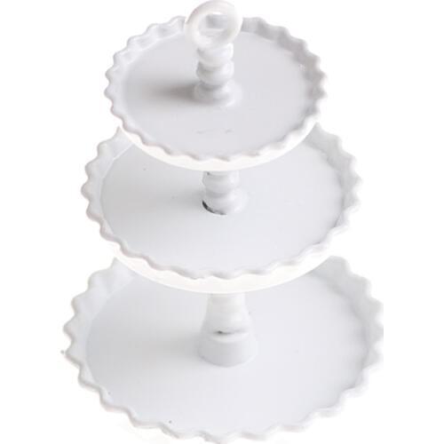 3 Layers Metal Fruit Desserts Snack Rack Stand Pretend Play Kitchen Furniture Toys 1/12 Dollhouse Miniature Baby Birthday Gift