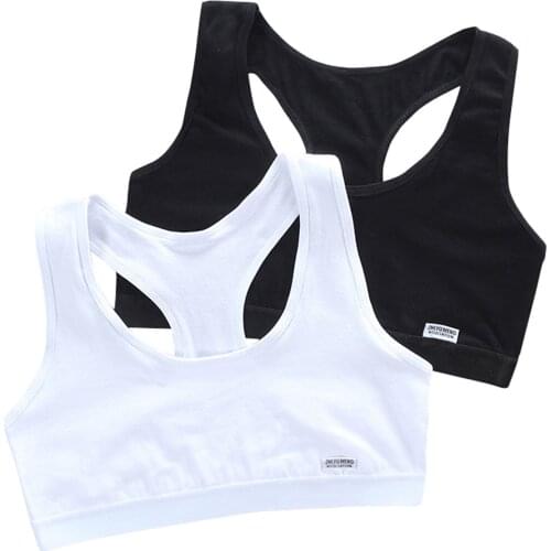 2 Pcs Spandex Seamless Sports Training Bras Soft Breathable Underwear For Teens Girls Shock-proof Push Up Bras Bralette Intimate
