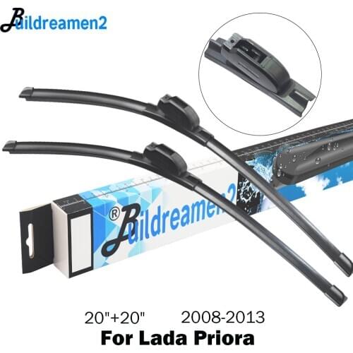Buildreamen2 Car Wiper Blade Rubber Front Windscreen Wiper Accessories For Lada Priora 2008 2009 2010 2011 2012 2013