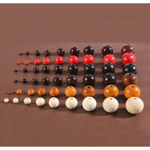 Natural Wood Beads 4/6/8/10/12/14/16/18/20mm Round Loose Spacer Wooden Beads For Bracelets Making Jewelry DIY Crafts
