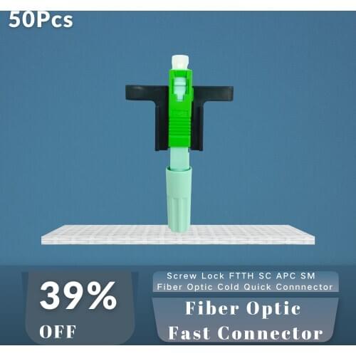 Screw Lock FTTH SC APC Fast Connector Single-Mode Cold Fiber Optic Quick Connnector 50 PCS