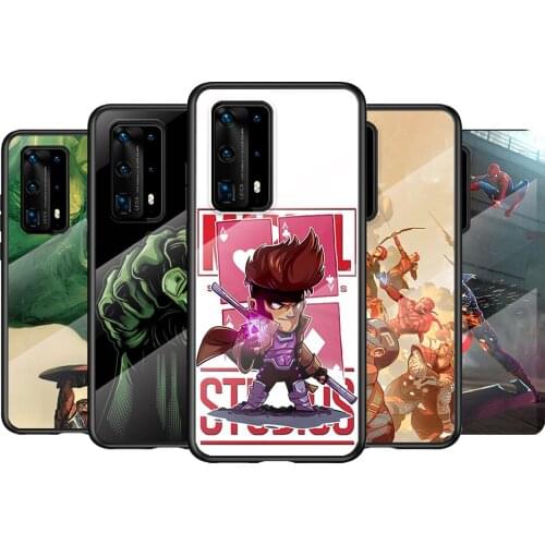 Tempered Glass Cover Marvel Art For Huawei P40 P30 P20 P10 Pro Plus Lite 5G 2019 Phone Case