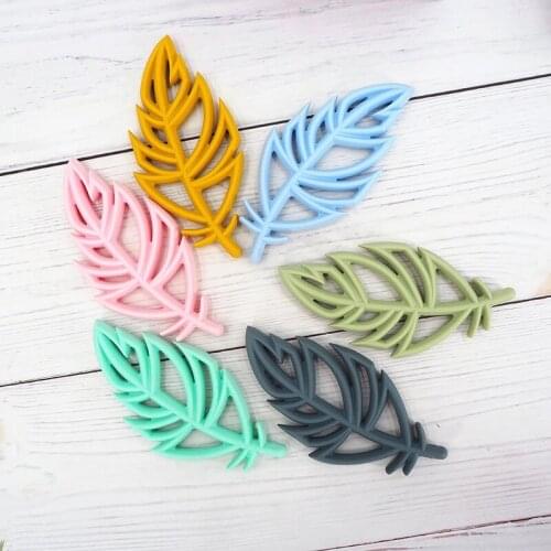 Chenkai 5PCS Silicone leaf Teether Toys Chewable Baby Teether Shape Products Nursing Gift Accessory BPA free