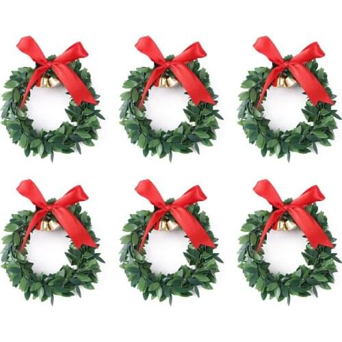 Decorations Candle Garland Diameter 10cm Christmas Wreath Bow-cloth Xmas Party Supply Red Country Style Artificial Flower