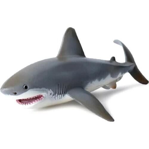 Childrens marine world wild animal plastic model great white shark static model toy ornaments