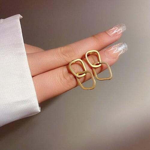 GSOLD Fashion Geometric Hollow Out Metal Earring Simple Gold Color Alloy Drop Earrings Women Party Jewelry Accessories 202104