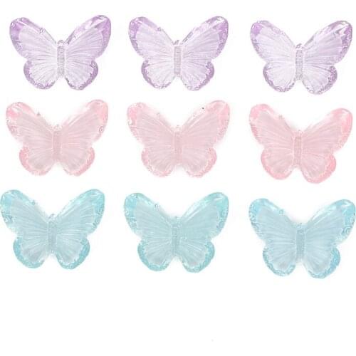 10Pcs Mixed Resin Flatback Transparent Butterfly Embellishment Cabochon Decoration Scrapbooking Diy Craft Supplies Accessories