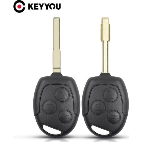 KEYYOU 10pcs Car Key Shell Uncut FO21 HU101 Blade For Ford Mondeo Focus 2 3 Festiva Fiesta Transit Remote Replacement Key Case