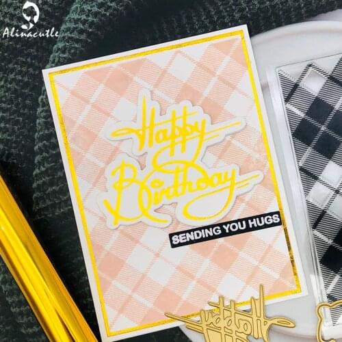 Hot Foil Plate and Die Set Foil Stamping Metal Die Happy Birthday DIY Scrapbook Paper Craft Handmade Card Punch Art Alinacraft