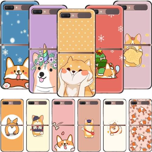 Cute Cartoon Dog Fundas Phone Case for Samsung Galaxy Z Flip Back Hard Capa for Samsung Z Flip 5G Fall Coque Shell