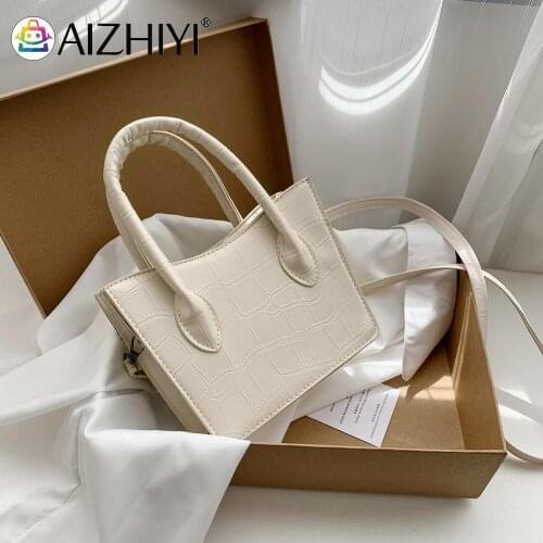 Fashion Women Alligator Pattern PU Leather Pure Color Shoulder Crossbody Messenger Bag Casual Ladies Mini Top-handle Handbags