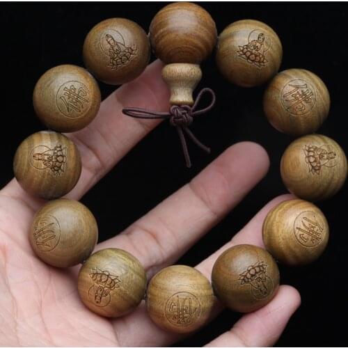 Asian Sandalwood Mens Green Handmade Rosary Rosary Sandalwood Buddhist Beads Buddhism High Quality