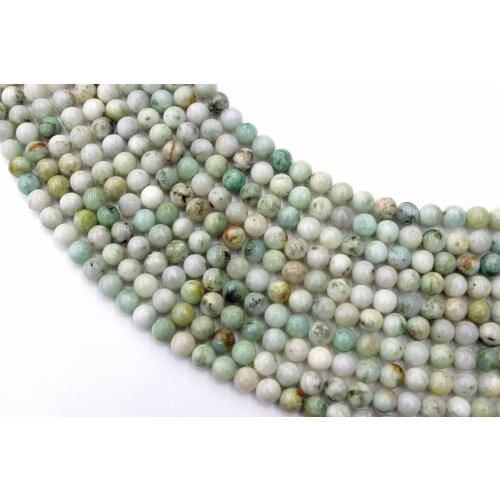 Natural Green Burma Jade Round Loose Beads Strand 6/8/10/12MM For Jewelry DIY Making Necklace Bracelet