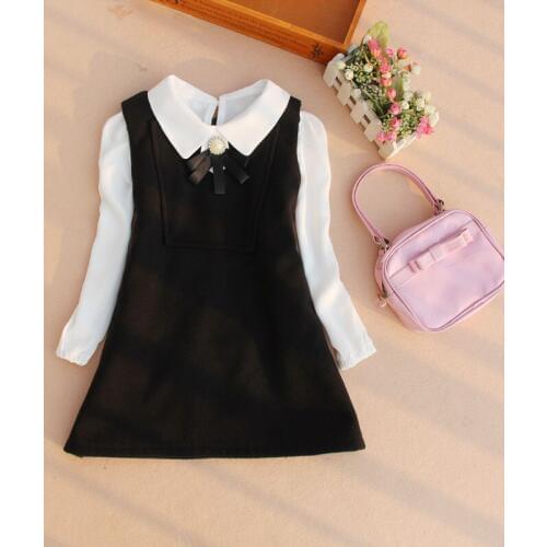 New 2019 Autumn Winter Girls Dresses Children Clothing Princess Dress Wool Vest Dress High-end Kids Clothes Age 3-15T