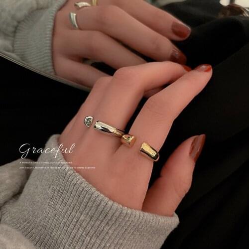 2021 New Arrival Fashion Rings Women Metal Party Vintage Geometric All Compatible Rings Simple Elegant Female Jewelry