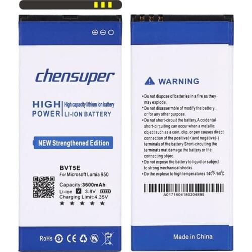 Chensuper new BVT5E / BV T5E 3600mAh For Microsoft Lumia 950 Battery RM-1106 RM-1104 RM-110 battery