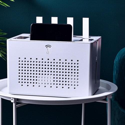 NEW Large Wireless Wifi Router Storage Box PVC panel Shelf Wall Hanging Plug Board Bracket Cable Storage Organizer Home Decor