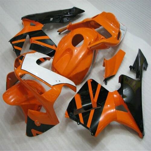 Dor-hot with orange black fairing kits for honda CBR600RR 03 04 F5 CBR 600RR 03-04 CBR600 RR 2003 2004 silver black fairings