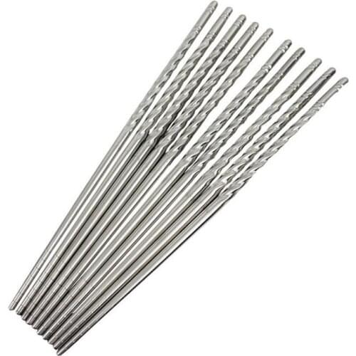 Wholesale 500Pairs Chinese Style Thread Stylish Non-slip Design Stainless Steel Chop Sticks Chopsticks Environment Hollow SN3901