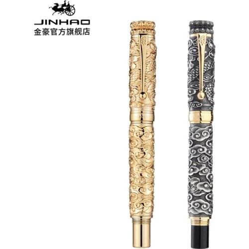 Luxury Jinhao Metal Fountain Pen Vintage Exquisite Collection Ink Pen Gift Set Business Office Business Gift Ink Pen