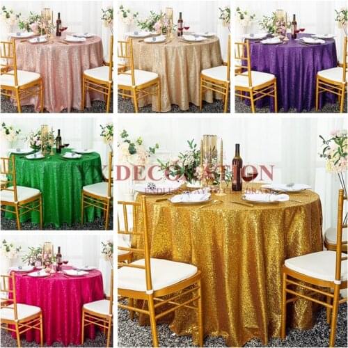Rectangle Round Sequin Tablecloth Glitter Table Cloth For Wedding Decoration Party Banquet Home Decor Support Custom