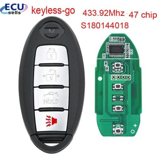 3+1 Button Keyless-go Remote Key For Nissan Altima​ 2013-2015 ​FSK433.92 ​PCF7953X / HITAG 3 / 47 CHIP ： S180144018