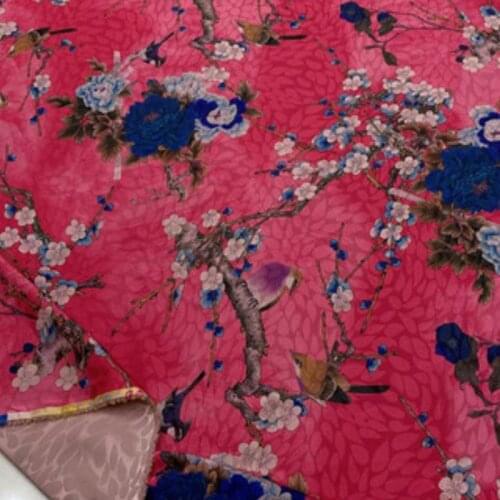 On Sale Fabric Gambiered Guangdong Gauze Bronzed Flower